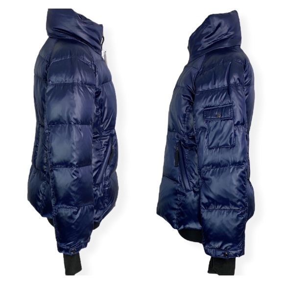S13 Quilted Down Puffer Jacket Metallic Navy NWT Size XL Duck Down Feather - Picture 3 of 14